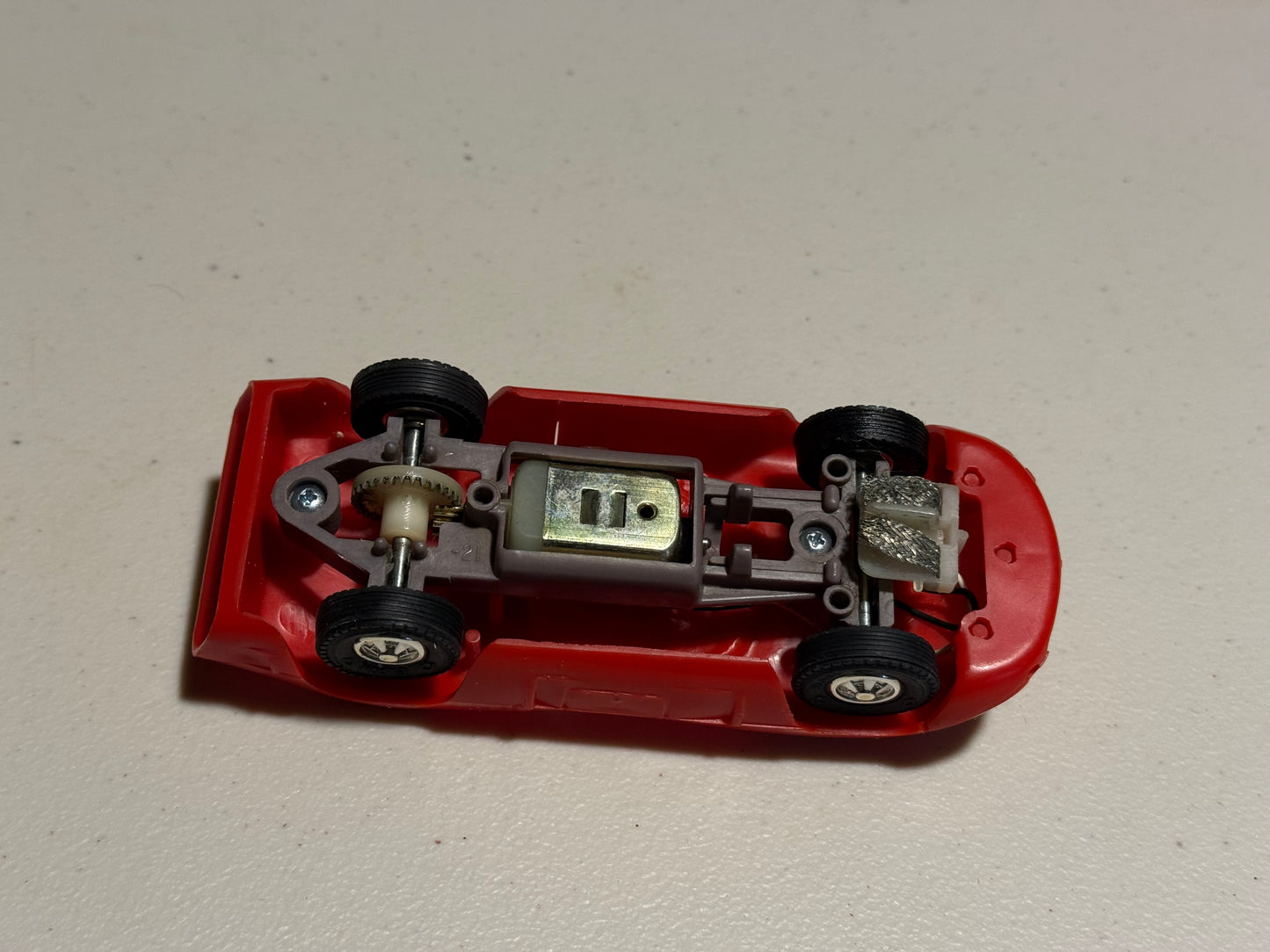 Eldon vintage red Ferrari slot car