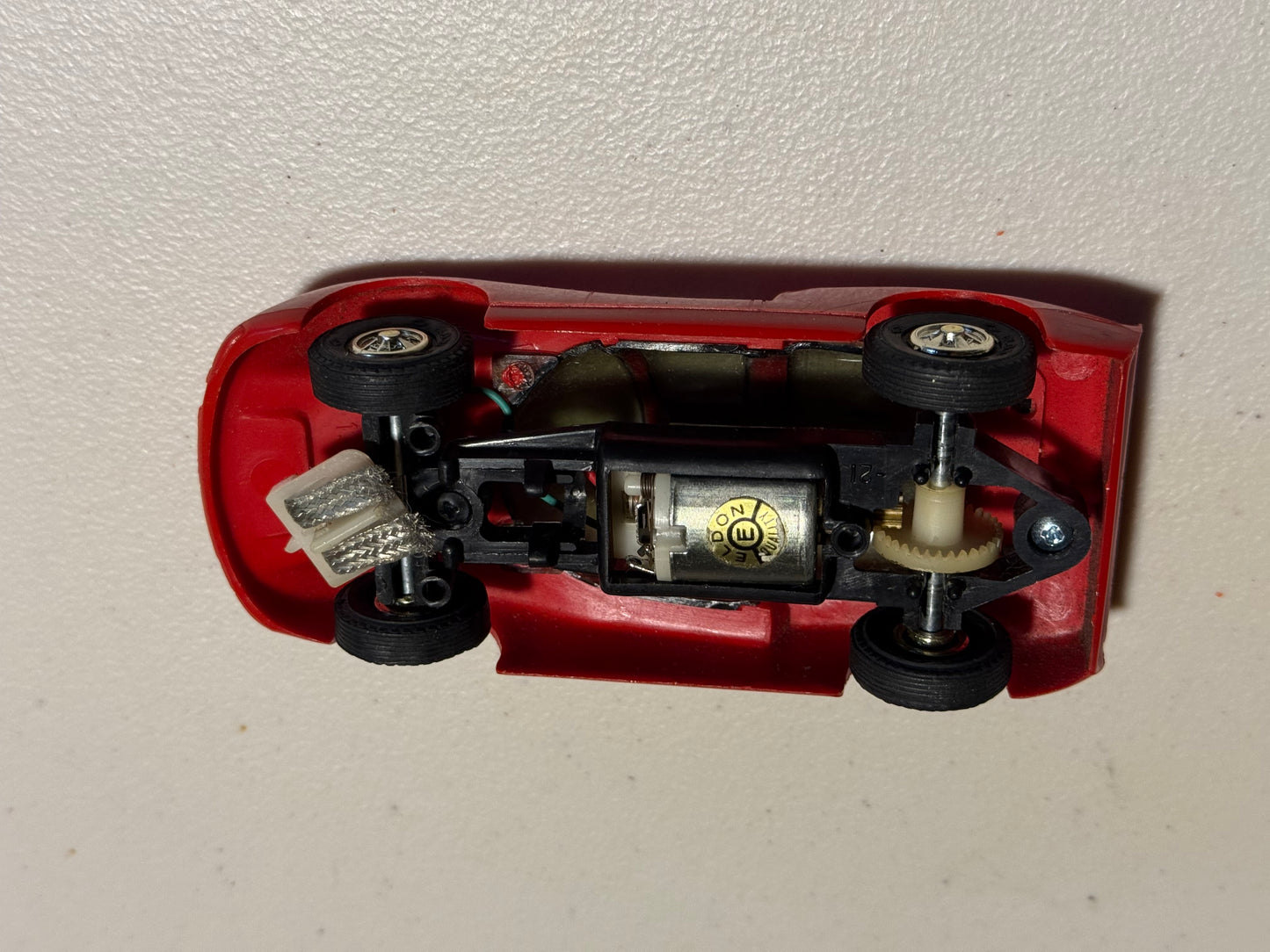 Eldon vintage red Porsche slot car