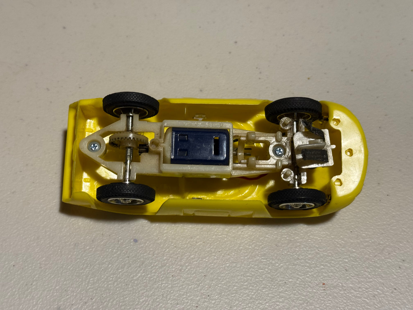Eldon vintage yellow Ferrari slot car